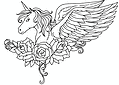 Winged Unicorn and Roses
