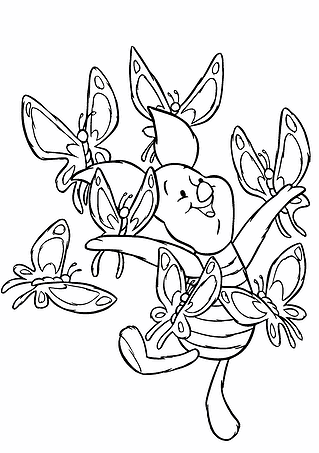 Winnie the Pooh: Piglet with Butterflies