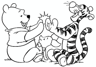 Winnie and Tigger Playing Cuddly Toys