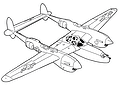 Airplane Lockheed P-38 Lightning (USA)