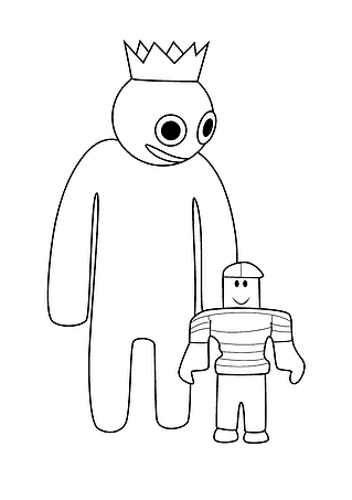 Rainbow Friends: Blue and Roblox Character