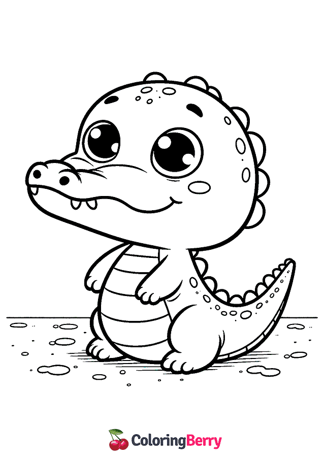 Alligator Cub Coloring Page