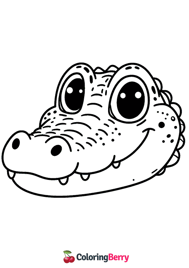 Alligator Face Coloring Page