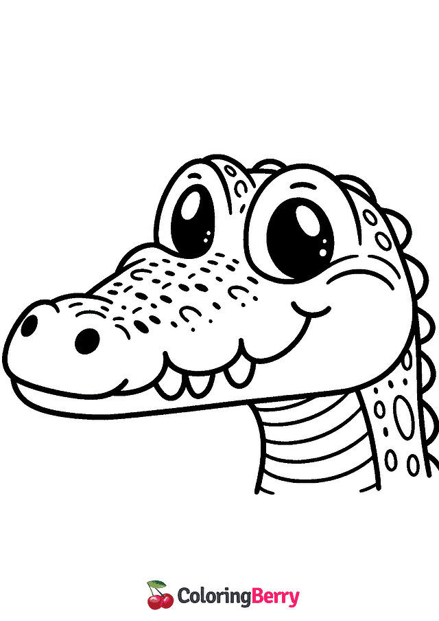 Alligator Head Coloring Page