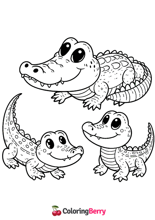 Alligators Coloring Page