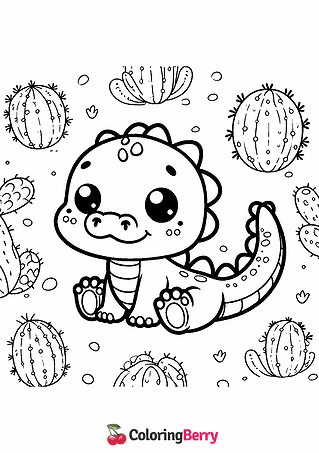 Baby Crocodile Coloring Page