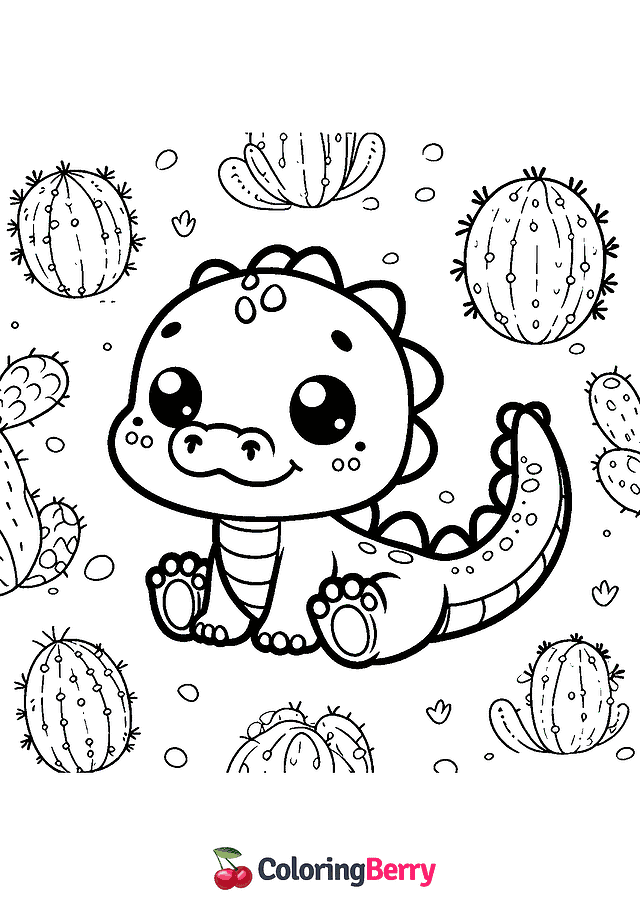 Baby Crocodile Coloring Page