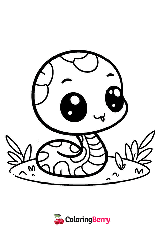Baby Snake Coloring Page