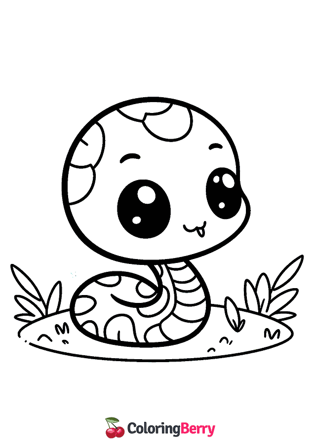 Baby Snake Coloring Page