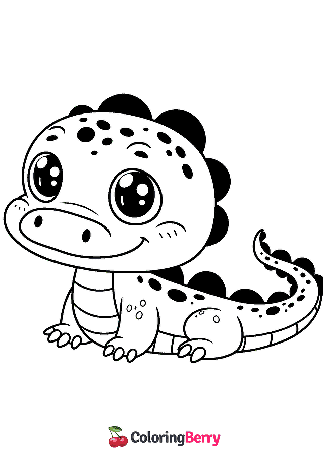 Cartoon Alligator Coloring Page