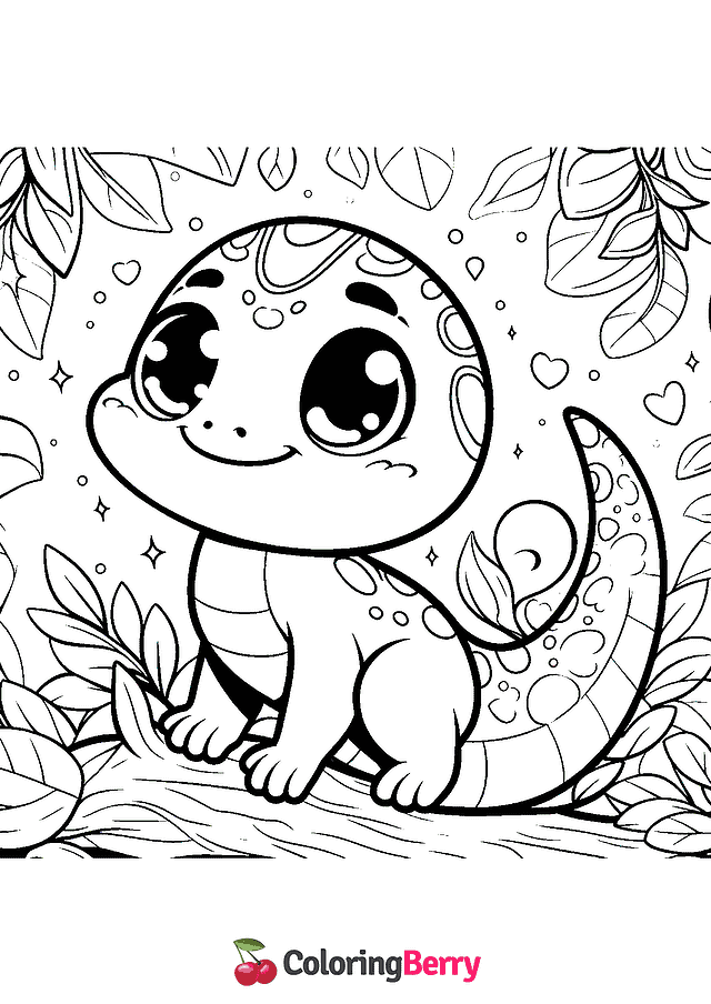 Cartoon Lizard Coloring Page