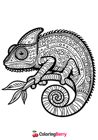 Chameleon Coloring Page