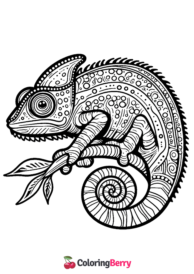 Chameleon Coloring Page