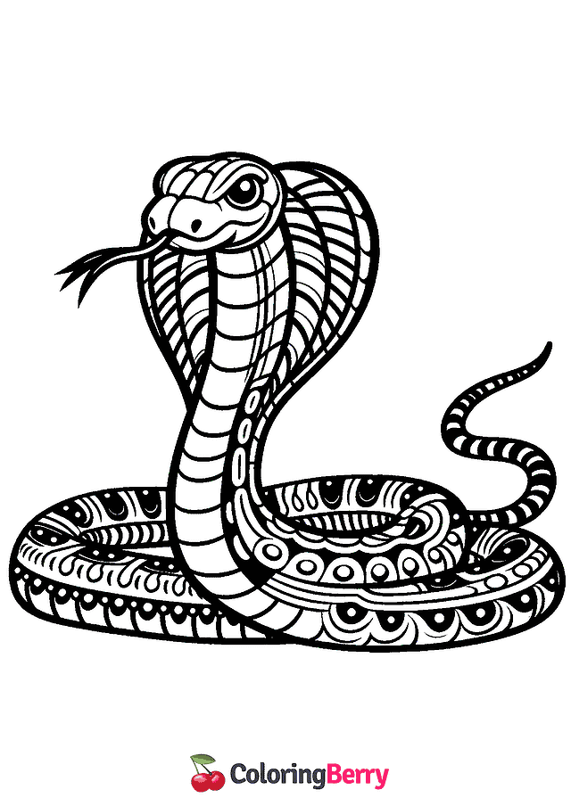 Cobra Snake Coloring Page