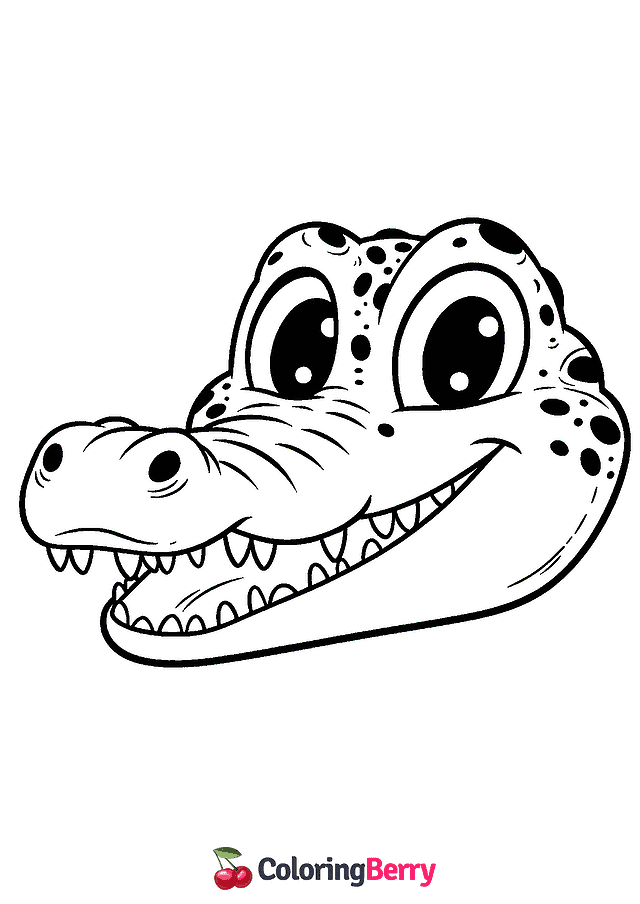 Crocodile Face Coloring Page