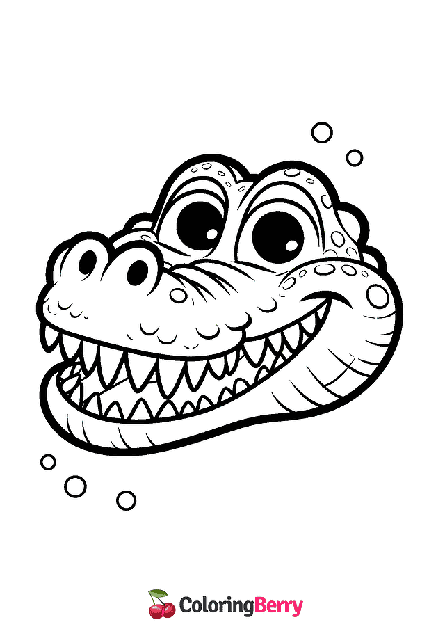 Crocodile Head Coloring Page