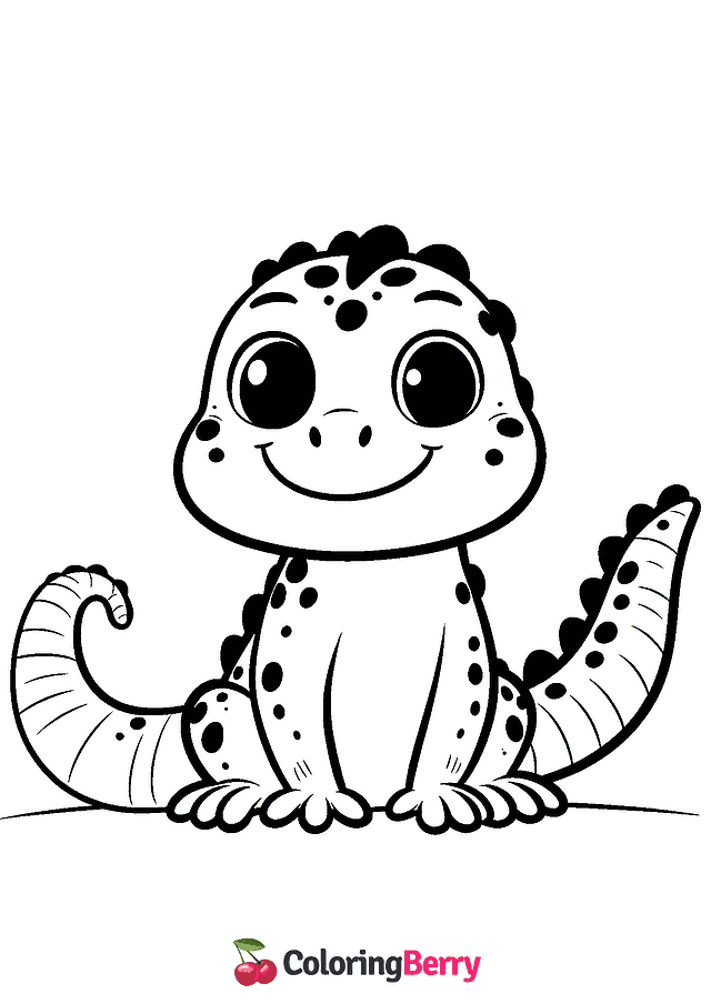 Cute Lizard Coloring Page