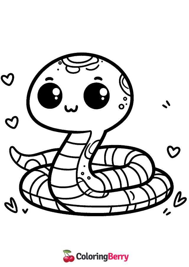 Cute Snake Coloring Page