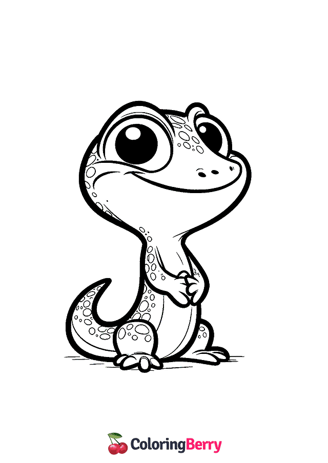 Easy Lizard Coloring Page