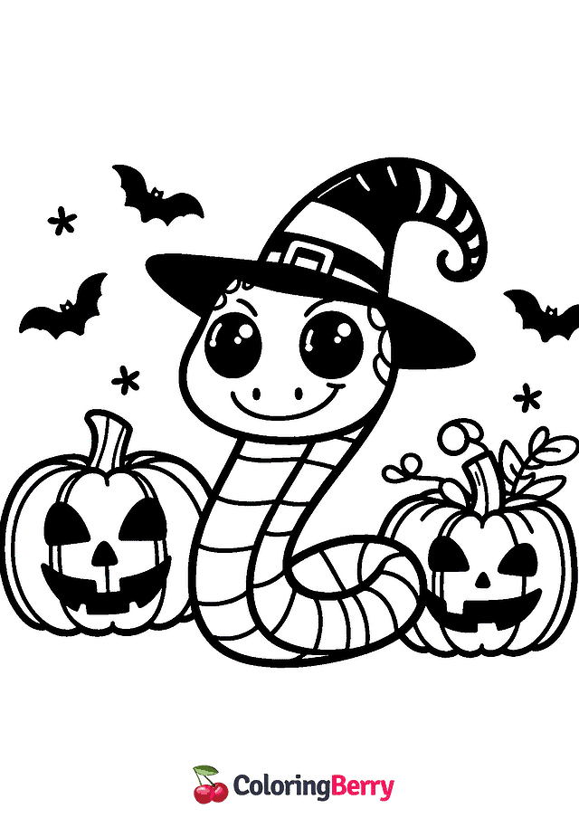 Halloween Snake Coloring Page