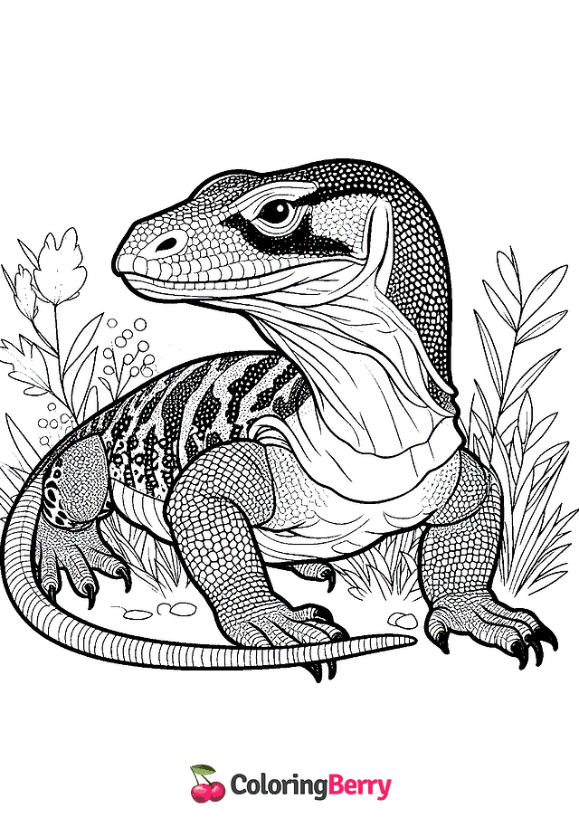 Komodo Dragon Coloring Page