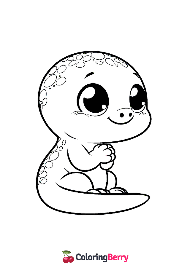 Lizard Cub Coloring Page