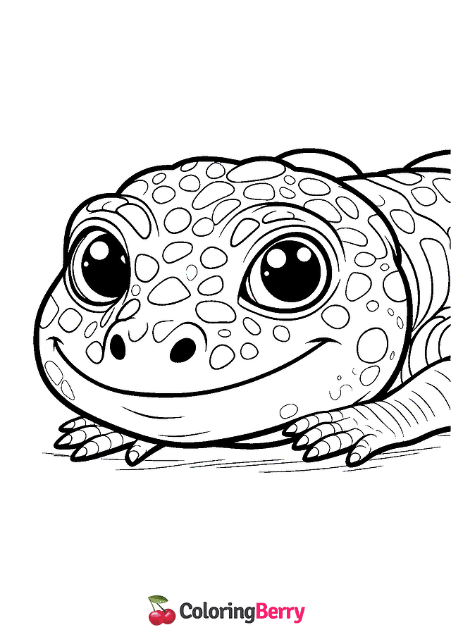 Lizard Face Coloring Page