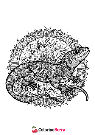 Mandala Lizard Coloring Page