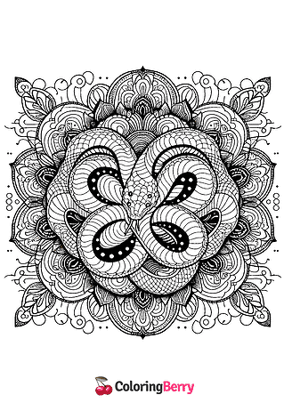 Mandala Snake Coloring Page