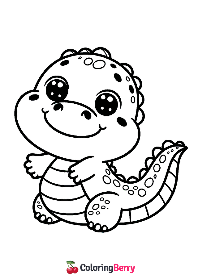 Simple Alligator Coloring Page