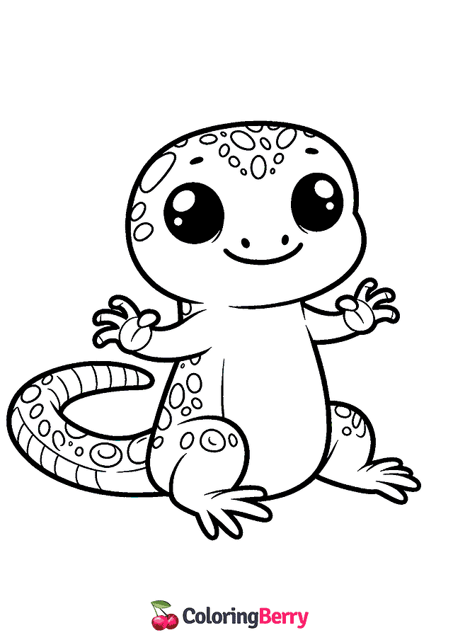 Simple Lizard Coloring Page