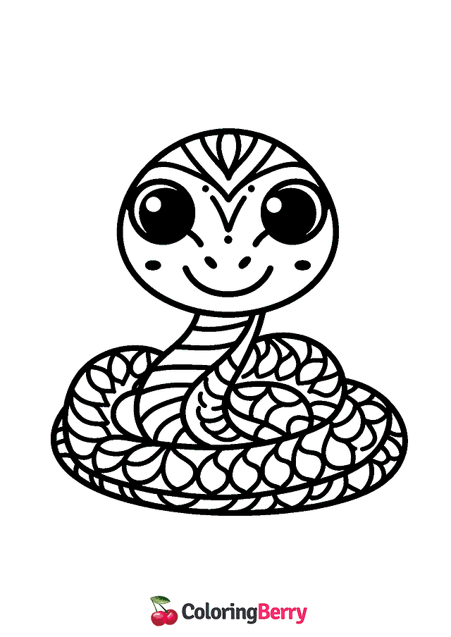 Snake Head Coloring Page (Free PDF Printable)