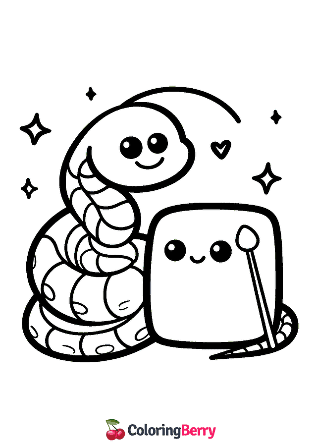 Snake Squishmallow Coloring Page