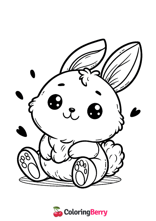 Adorable Bunny Coloring Page