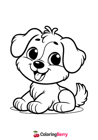 Adorable Puppy Coloring Page