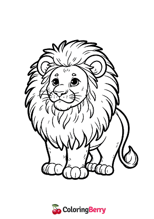 African Lion Coloring Page