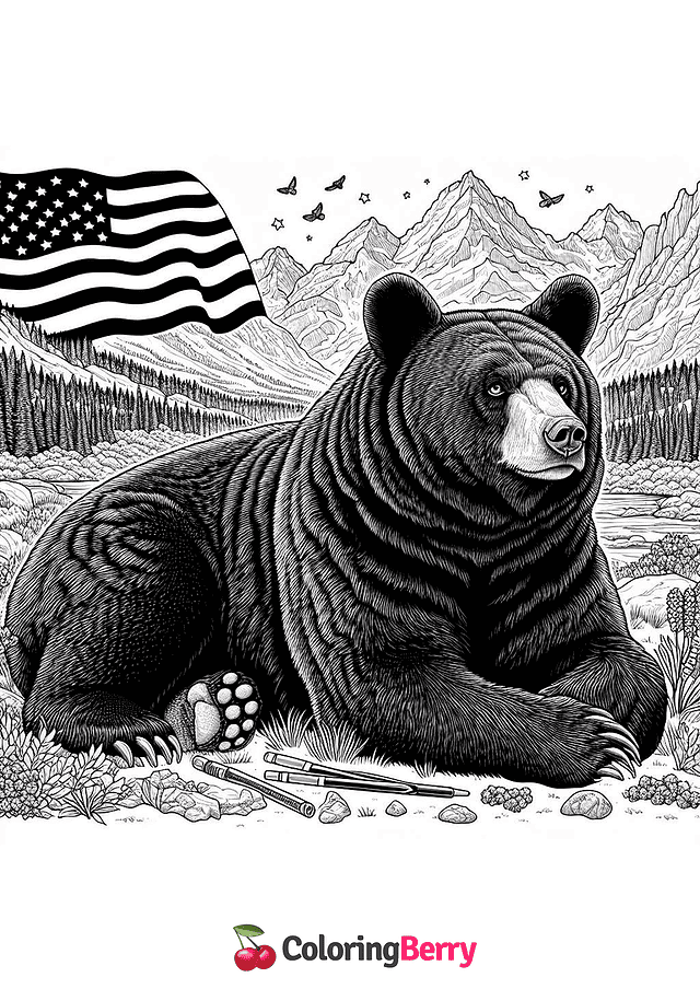 American Black Bear Coloring Page