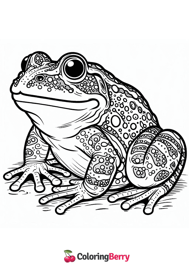 American Bullfrog Coloring Page