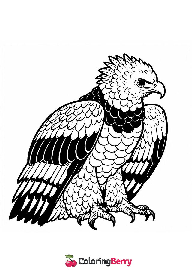 American Harpy Eagle Coloring Page