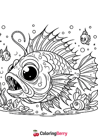 Angler Fish Coloring Page