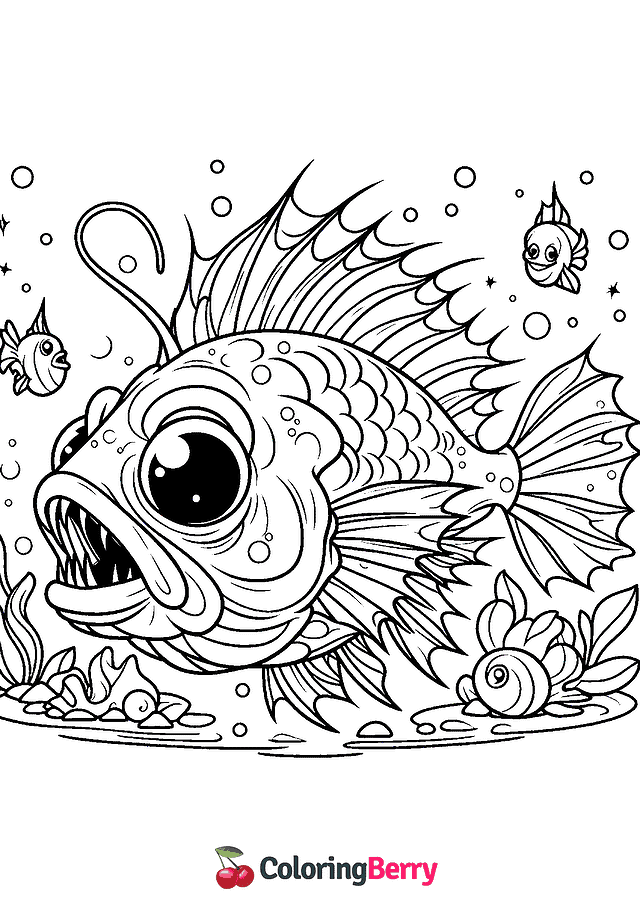 Angler Fish Coloring Page