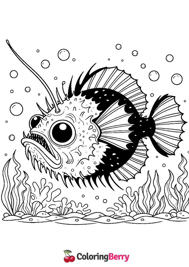 Anglerfish Coloring Page