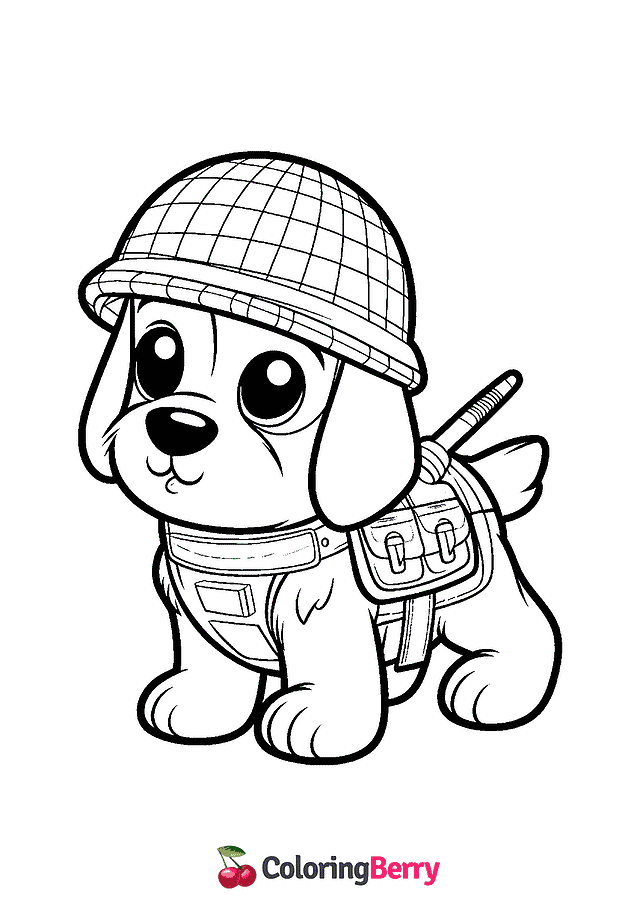 Army Dog Coloring Page