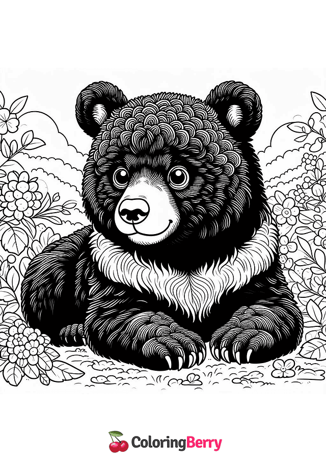 Asian Black Bear Coloring Page