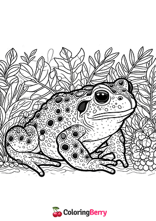 Asiatic Toad Coloring Page