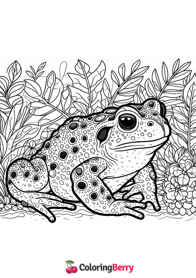 Asiatic Toad Coloring Page