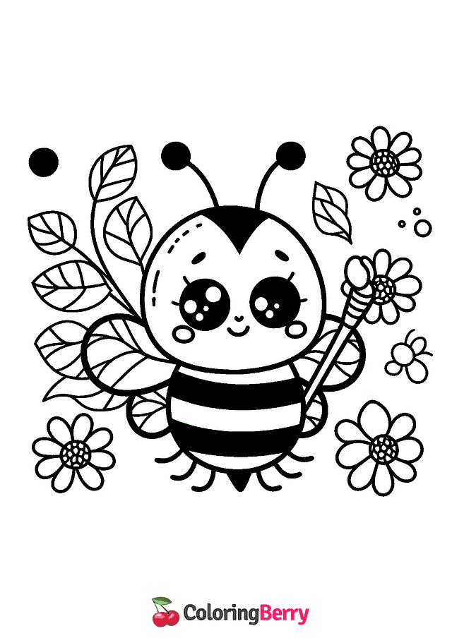 Baby Bee Coloring Page