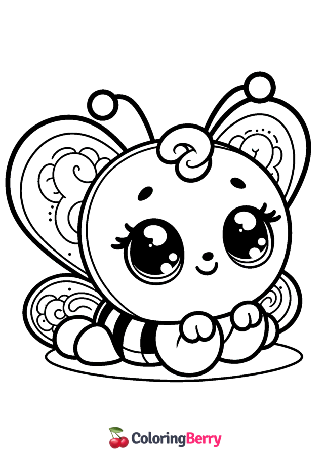 Baby Butterfly Coloring Page