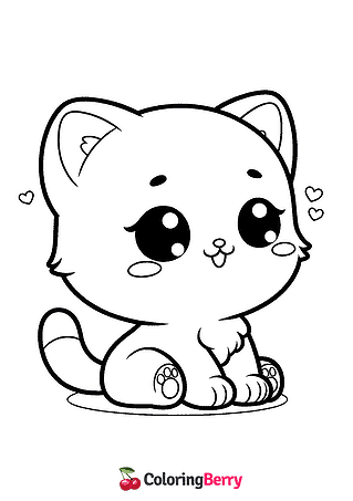 Baby Cat Coloring Page