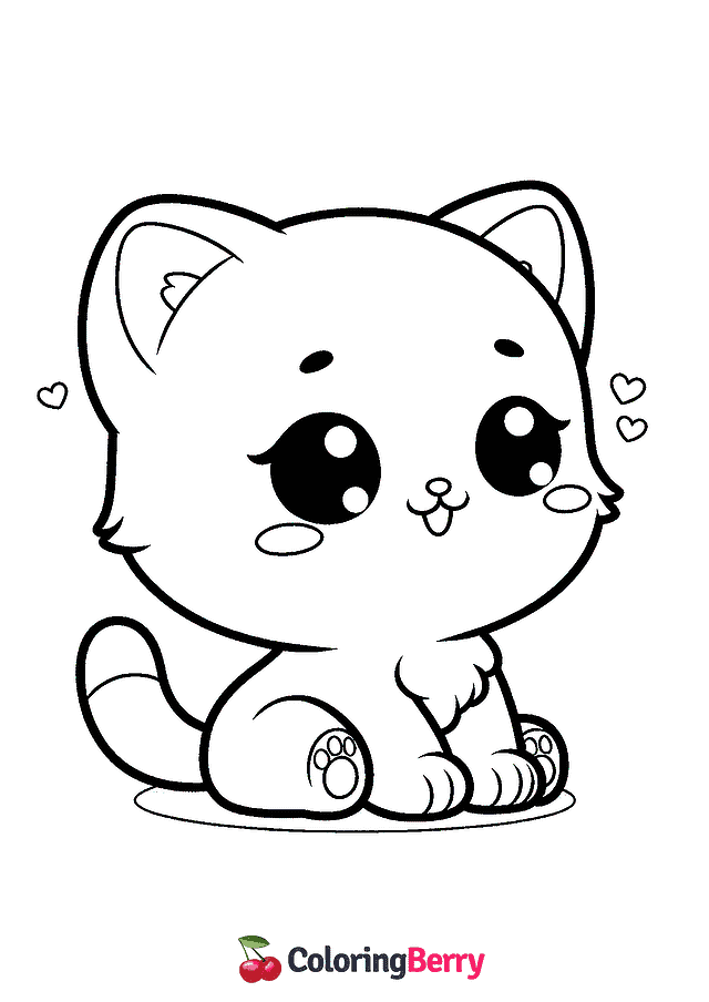 Baby Cat Coloring Page